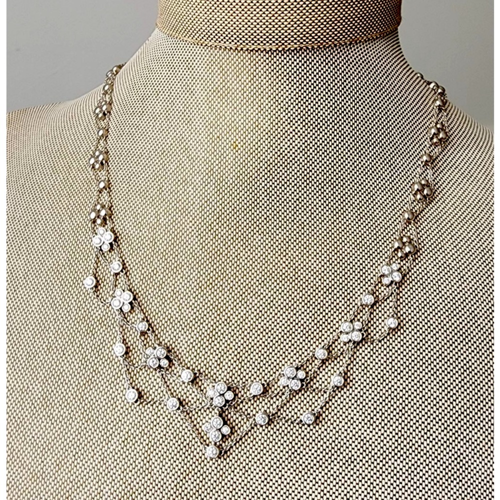 Jose Hess 18k white gold and natural VS diamond choker! 15.5” long - stunning!
